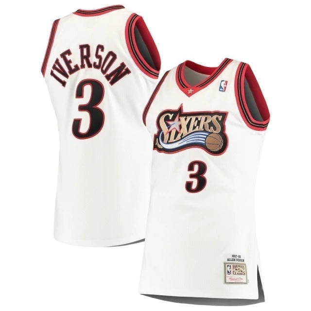 Regata Nba Philadelphia 76ers Branca Allen Iverson Mitchell & Ness 1997/98