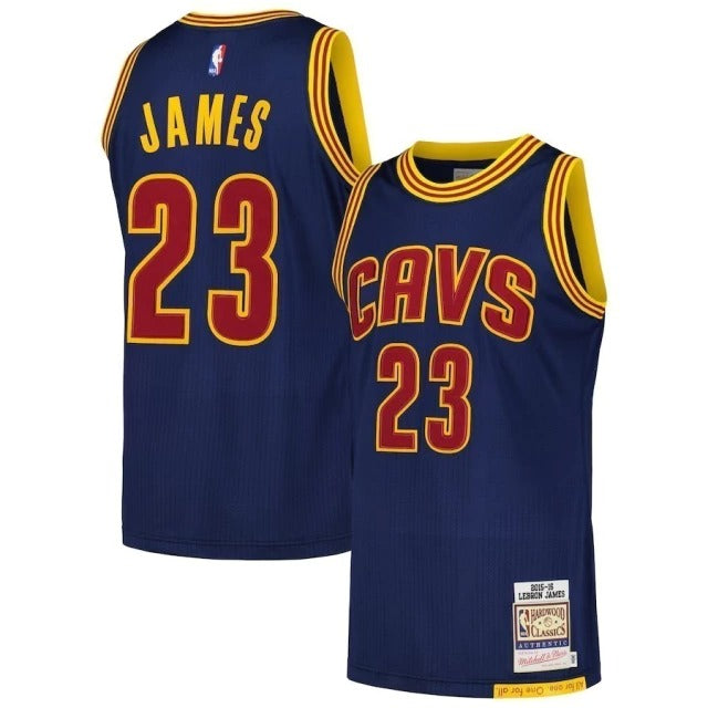 Regata Nba Cleveland Cavaliers Roxa LeBron James Mitchell & Ness Navy 2015/16