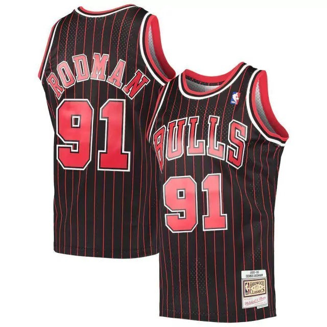Regata Nba Chicago Bulls Preta Dennis Rodman Mitchell & Ness 1995/96