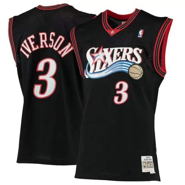 Philadelphia 76ers Allen Iverson Mitchell & Ness Black 2000/01 Hardwood Classics Swingman Jersey