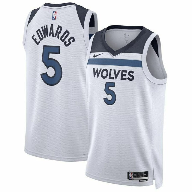 Regata Nba Minessota Timberwolves Branca Association Edition - EDWARDS 5