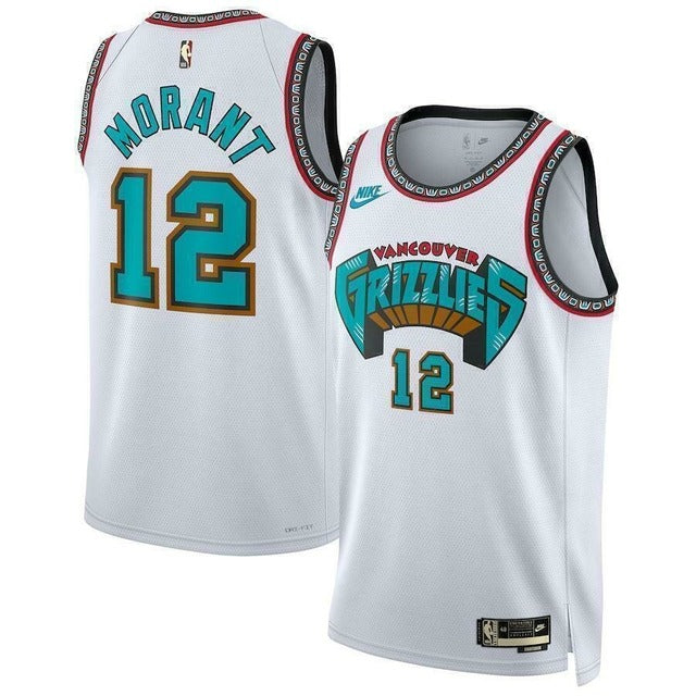 Regata Nba Memphis Grizzlies Branca Classic Edition - MORANT 12