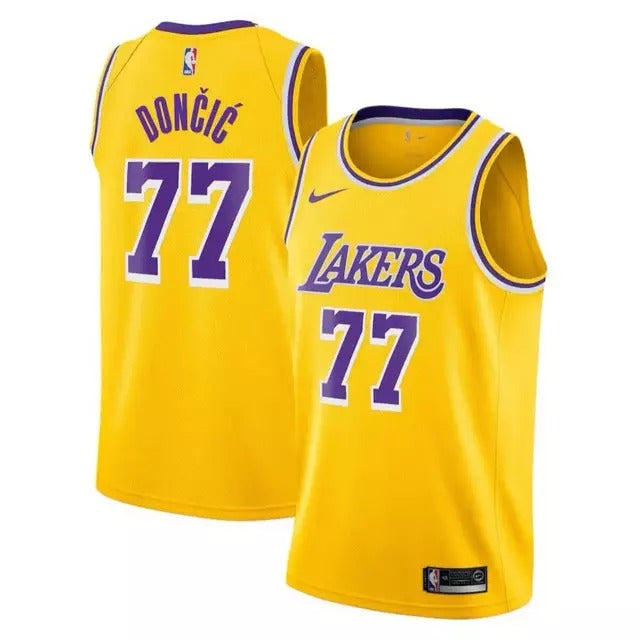 Regata Nba Los Angeles Lakers Amarela Icon Edition - Doncic 77